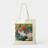 Tote Bag chat sous un buisson à fleurs A.I. amélioré (Dos)