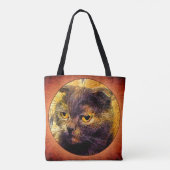 Tote Bag Chat sur le fond grunge (Dos)