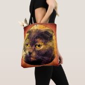 Tote Bag Chat sur le fond grunge (De près)