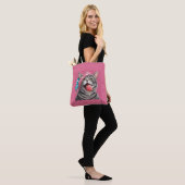 Tote Bag Chat tabby gris drôle d'été (Sur le modèle)