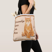 Tote Bag Chat Tabby Orange personnalisé (De près)