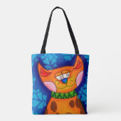 Tote Bag Chat Tabby Orange Souriant (Dos)