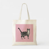 Tote Bag Chat Tabby Pastel Chats Enfants Filles Rose clair (Dos)