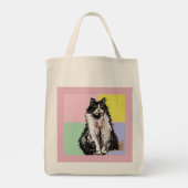 Tote Bag Chat Tabby Pastel Chats Enfants Filles Rose clair (Dos)