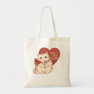 Tote Bag Chat Tabby Tout Mon Amour
