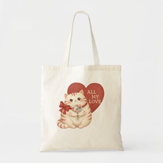 Tote Bag Chat Tabby Tout Mon Amour (Devant)