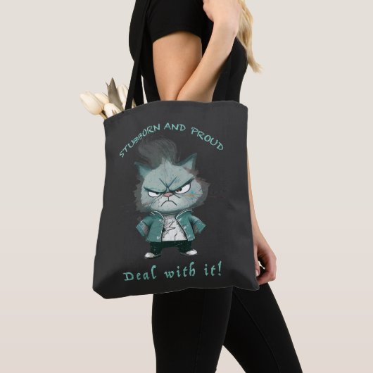 Tote Bag Chat Têtu Devoir Avec Elle Mignonne Adorable Drôle (De près)