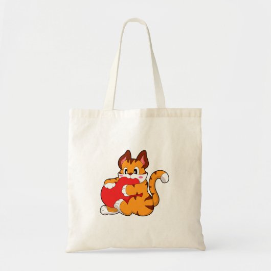 Tote Bag Chat tigre à l'amour avec coeur.PNG (Devant)