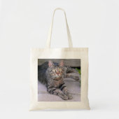 Tote Bag Chat tigré Brown dehors (Devant)