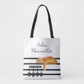 Tote Bag Chat tigré orange musical de minou (Devant)