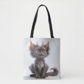 TOTE BAG CHAT TRÈS GRIS LYKOI (Devant)