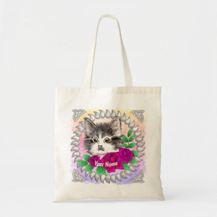 Tote Bag Chat Tuxedo Roses Roses