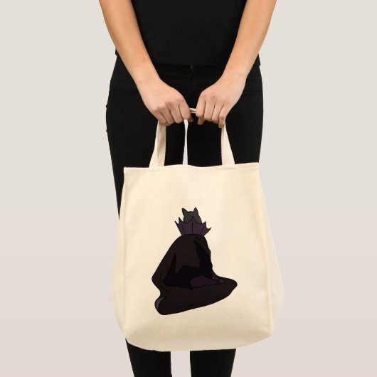 Tote Bag Chat vampire ombre dans une cape de velours (Devant (produit))