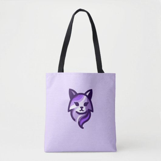 Tote Bag Chat violet élégant (Devant)