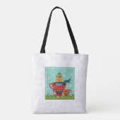 Tote Bag Chat Whimsical assis dans un thé Noël (Dos)