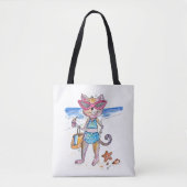 Tote Bag Chat Whimsical sur la plage (Devant)