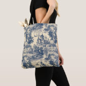 Tote Bag Château bleu Toile de Jouy sur Vieux (De près)