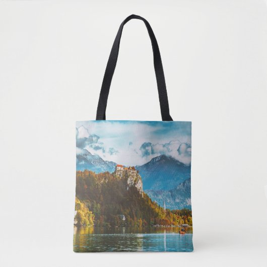 Tote Bag Château de Bled : Vue sur la falaise slovène. (Devant)
