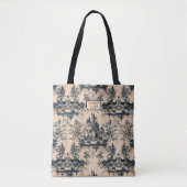Tote Bag Château de Dream Minuit et Toile d'Ivoire de Jouy (Devant)