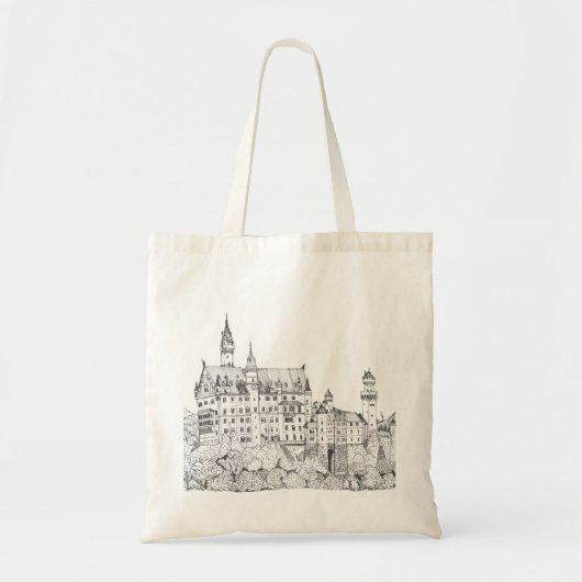 Tote Bag Château de Neuschwanstein Allemagne Art de ligne (Devant)