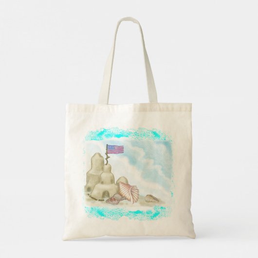Tote Bag Château de sable de plage (Dos)