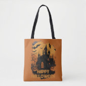 Tote Bag Château d'Halloween sous lumière lunaire (Devant)