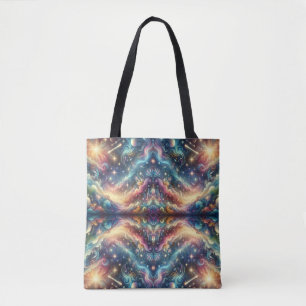 Tote Bag Château lointain céleste coloré de fantaisie mysti