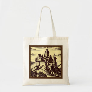 Tote Bag Château médiéval Imaginaire - Bois coupé 2