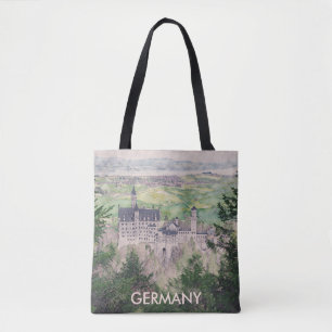 Tote Bag Château Retro Neuschwanstein en Allemagne