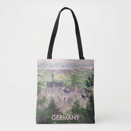 Tote Bag Château Retro Neuschwanstein en Allemagne (Devant)