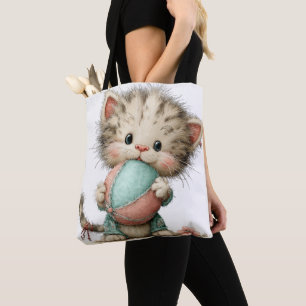 TOTE BAG CHATON ADORABLE ET EXCENTRIQUE THÈME ÉTÉ