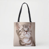 Tote Bag Chaton britannique gris mignon de cheveux courts (Devant)