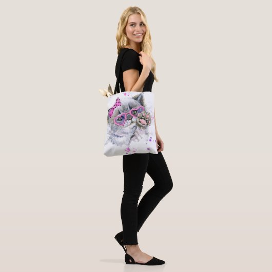 Tote Bag Chaton mignon d'aquarelle (Sur le modèle)