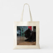 Tote Bag Chaton noir de près (Dos)
