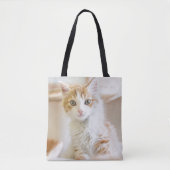 Tote Bag Chaton orange et blanc (Devant)
