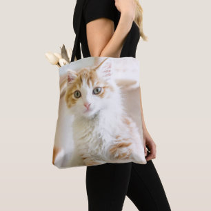 Tote Bag Chaton orange et blanc