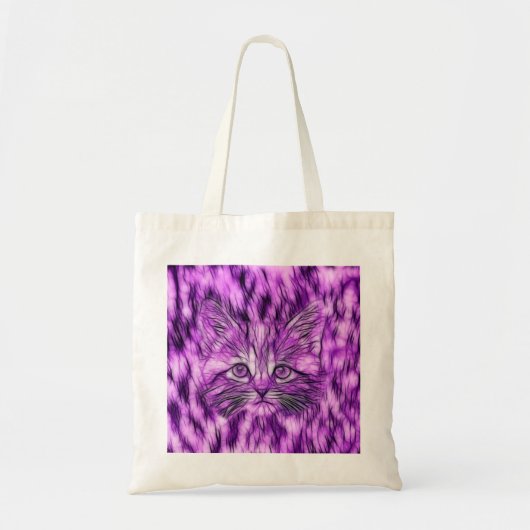 Tote Bag Chaton pourpre mignon et adorable (Devant)