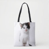 Tote Bag Chaton repéré par noir (Devant)