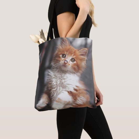 Tote Bag Chaton tigré orange (De près)