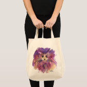 TOTE BAG CHATON VIOLET ,PORTRAIT DE CHAT (Devant (produit))