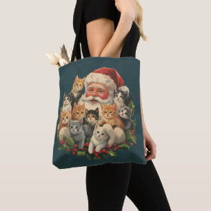 Tote Bag Chatons du Père Noël Noël Rétro 90s Ancien Chat