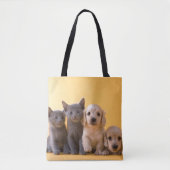 Tote Bag Chatons et chiots bleus russes de teckel (Devant)