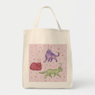 Tote Bag Chats Aliens Espace Fantaisiste Chat Drôle Sci-Fi