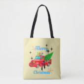 Tote Bag Chats Arbre de Noël Retro Red Truck (Devant)
