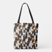 Tote Bag Chats blancs oranges noirs (Dos)