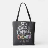 Tote Bag Chats Café et Couleurs (Dos)