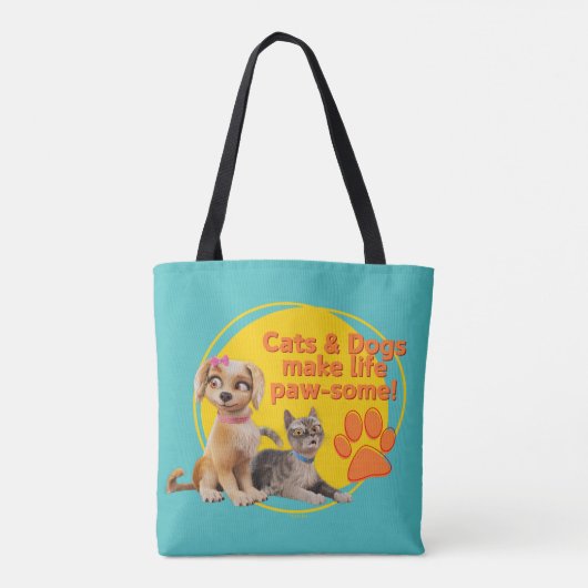 Tote Bag Chats & Chiens Font De La Vie Paw-some ! (Dos)