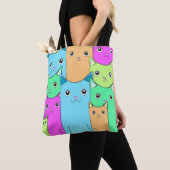 Tote Bag chats colorés (De près)
