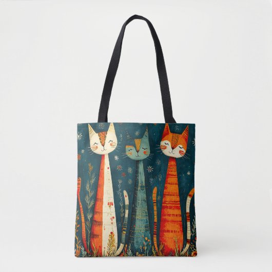 Tote Bag Chats colorés mignons (Devant)