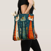 Tote Bag Chats colorés mignons (De près)